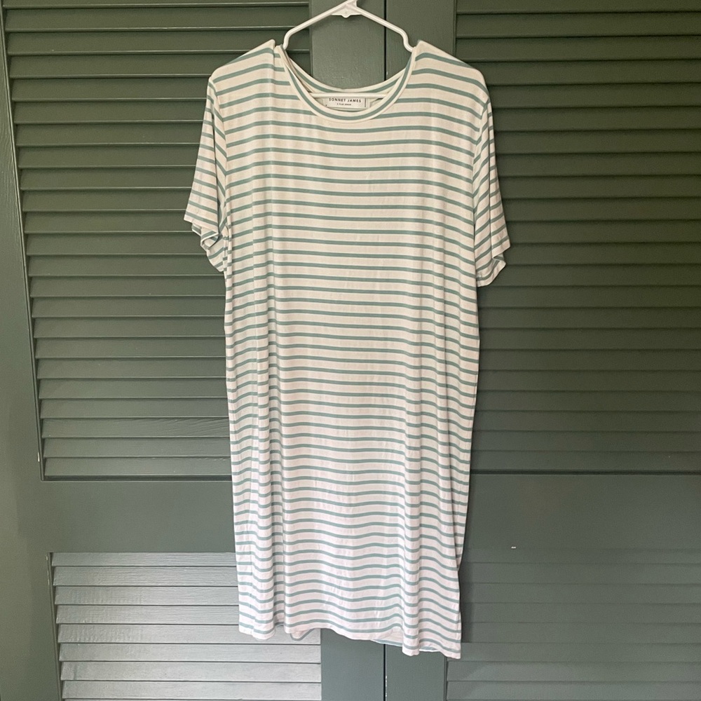 Sonnet James mint stripe t shirt dress